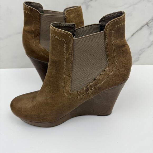 Seychelles Women's Leather Wedge Chelsea Bootie Boot Brown Size 9.5 - Picture 3 of 10